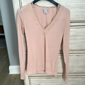 Blush Pink Long Sleeves H&M XS Lace
